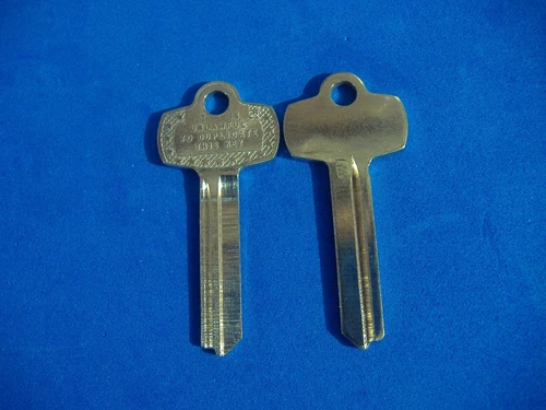 TWO  NICKEL SILVER FITS BEST KEY BLANKS FOR "E"  KEYWAY image 2