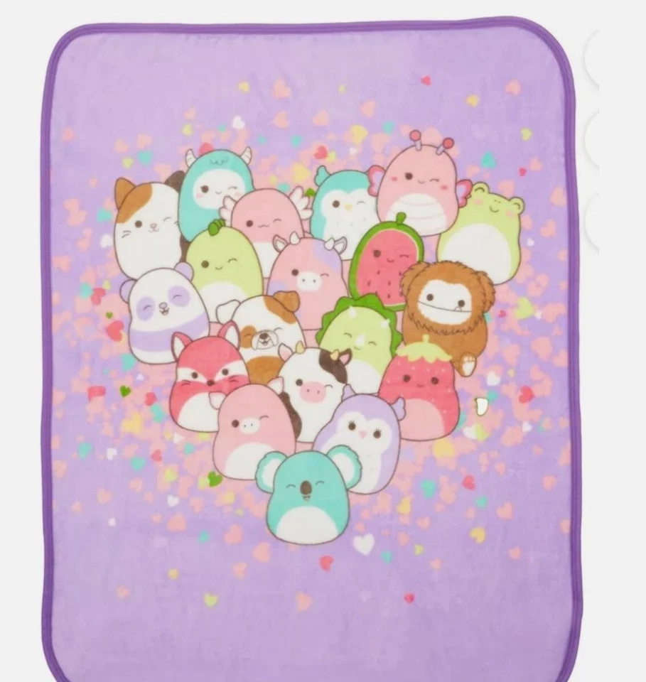 Throw Blanket "Falling Hearts" Silky Soft Original Squishmallows 40" X 50"/New - Image 3 of 4