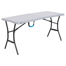 Lifetime 5 Foot Gray Centerfold Folding Table Outdoor Picnic Party NEW