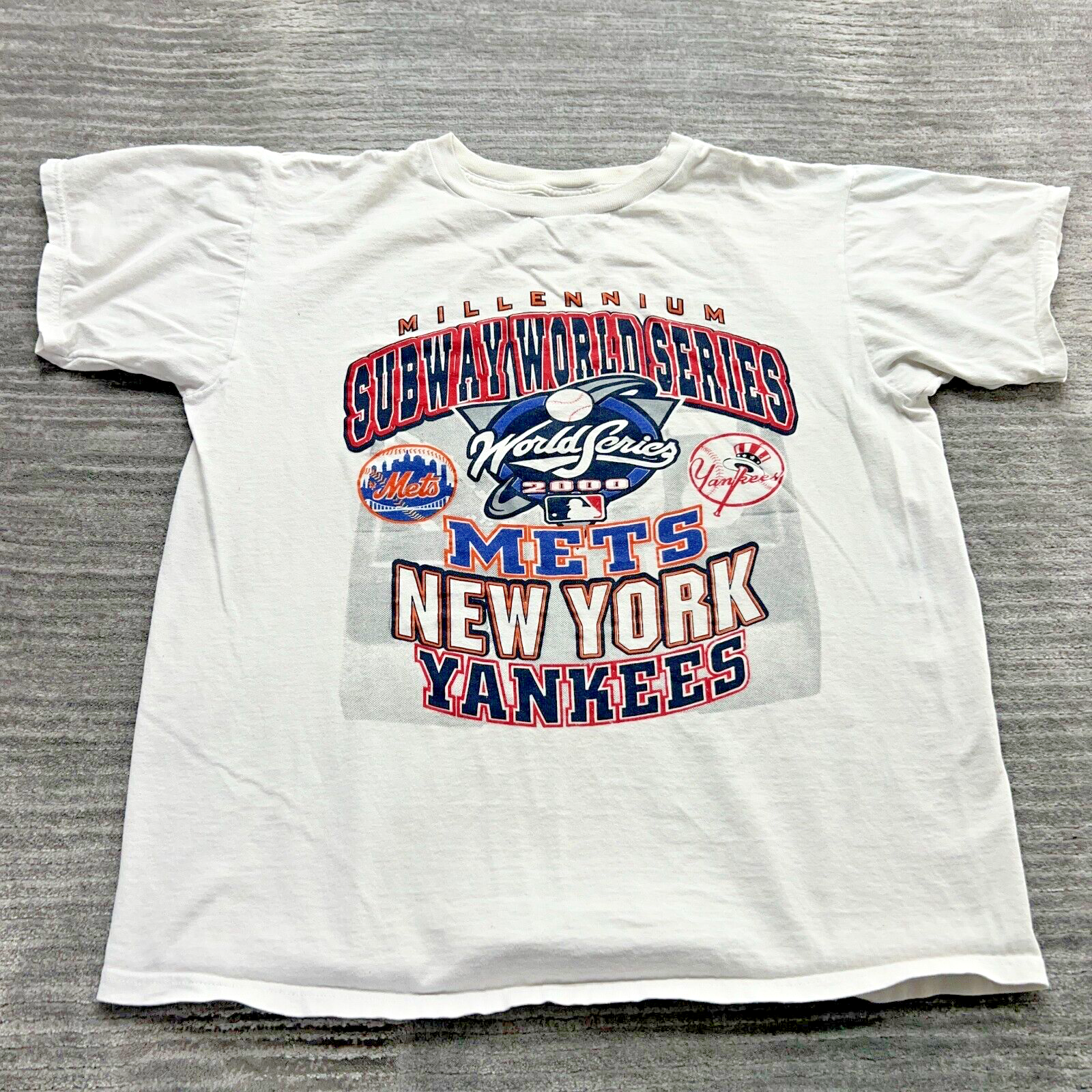 Vintage 2000 World Series Shirt Size L Adult New York Yankees Mets Subway MLB