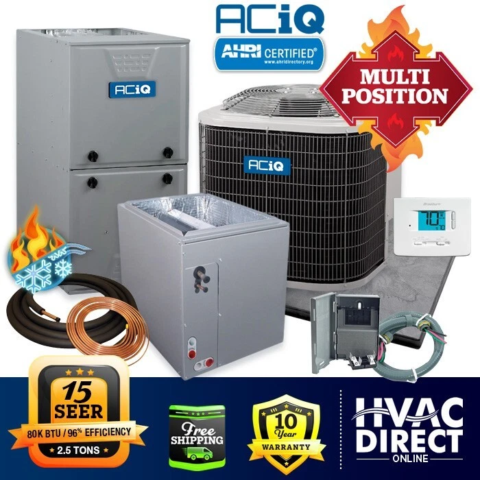 2.5 Ton ACiQ by Carrier 15 SEER 96% 80K BTU Gas Furnace/AC System w/LP Kit  | eBay