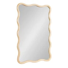 Kate and Laurel Talma Modern Scalloped Rectangle Wall Mirror, 24 x 36, Natura...