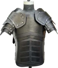 Medieval Knight Leather Armor Larp roman viking Breastplate muscle body pauldron