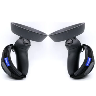 BeswinVR G2- Controller Grips and Knuckle Strap for Reverb G2 (Black, 1 Pair)