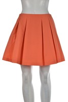 Alice +& Olivia Skirt Size 6 Orange Pleated Cotton Above Knee Casual Alice +& Olivia Skirt Size 6 Orange Pleated Cotton Above Knee Casual
