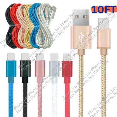 10FT USB Charger Cable For iPhone 14 13 12 11 Pro Max XR 8 7 6 SE Charging Cord