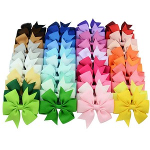 Girls 3"" Bow Clip Hairpins Grosgrain Ribbon