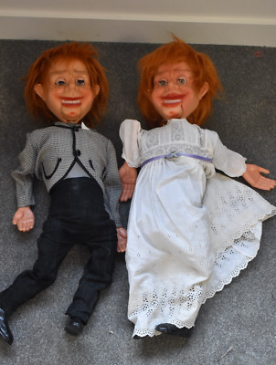 Vintage 70er Jahre Mr & Mrs Parlanchin Bauchredner Attrappen