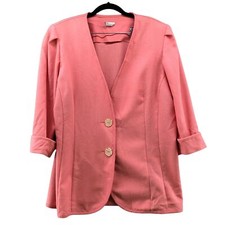 Vintage 80s 90s Lightweight Blazer Womens Large L Pink 2 Button
