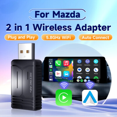 2in1 Wireless Carplay Adapter Android Auto Wireless For Mazda CX-5 CX-3 CX-30