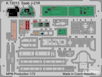 SH Photoätzteile Saab J-21R Detail Set for Special Hobby Kit 1:72 Art K 72013