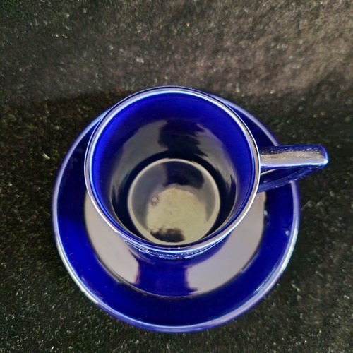 Vintage Portmeirion Cobalt Blue Coffee Cup & Saucer "Totem" - Picture 2 of 5