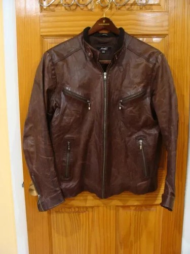 // Auth. Froccella Herren Braun Leder Kuh Stylische Jacke Größe EUR 60 - Bild 12 von 12