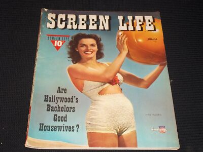 1941 AUGUST SCREEN LIFE MAGAZINE - JANE RUSSELL FRONT COVER - E 1526