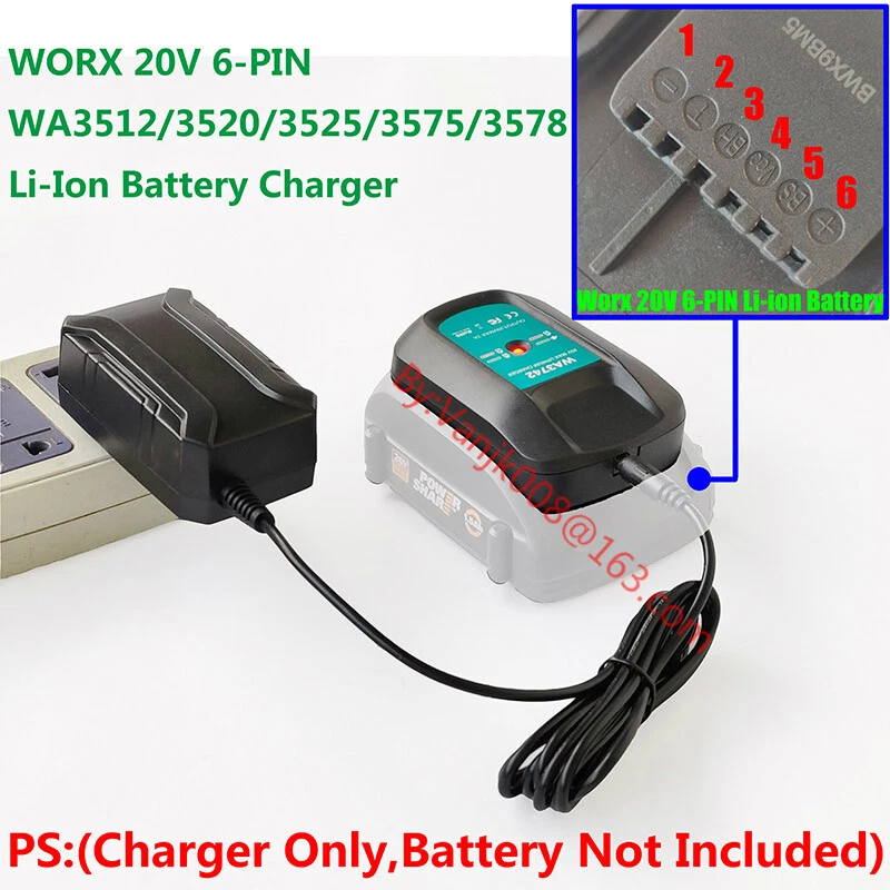 WORX 20V 6-PIN WA3520/3525/3575/3578 Power Share Li-Ion Battery