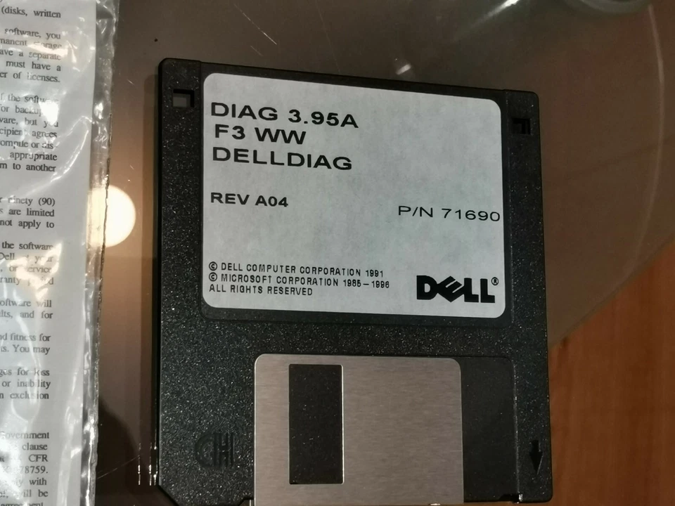 Dell Diagnostics Version DIAG 3.95A F3 WW DELLDIAG Floppy 3.5”P/N 71690 - Image 2 of 4
