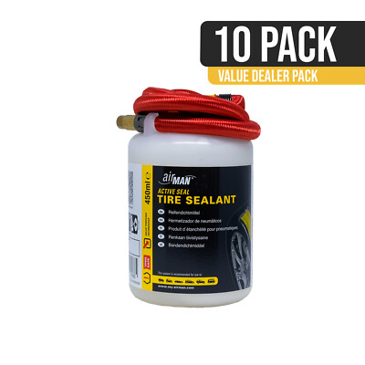 AirMan Universal Reifendichtmittel - 450ml Ventildurchgangssystem - 10er Pack Trade Disc
