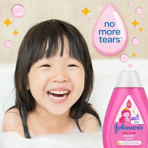 Johnson's Kids Shiny & Soft Tear-Free Shampoo, Argan Oil & Silk, 13.6oz - Picture 4 of 9