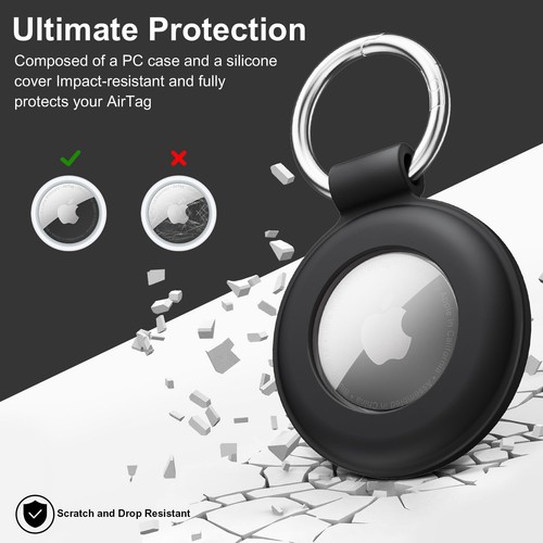 Holder AirTag Case Keychain Air Tag Holder, Waterproof Silicone Airtag 4 Pack - Picture 3 of 7
