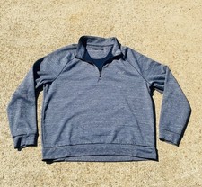Greg Norman The Shark Large Gray Golf 1/4 Quarter Zip Pullover Long Sleeve
