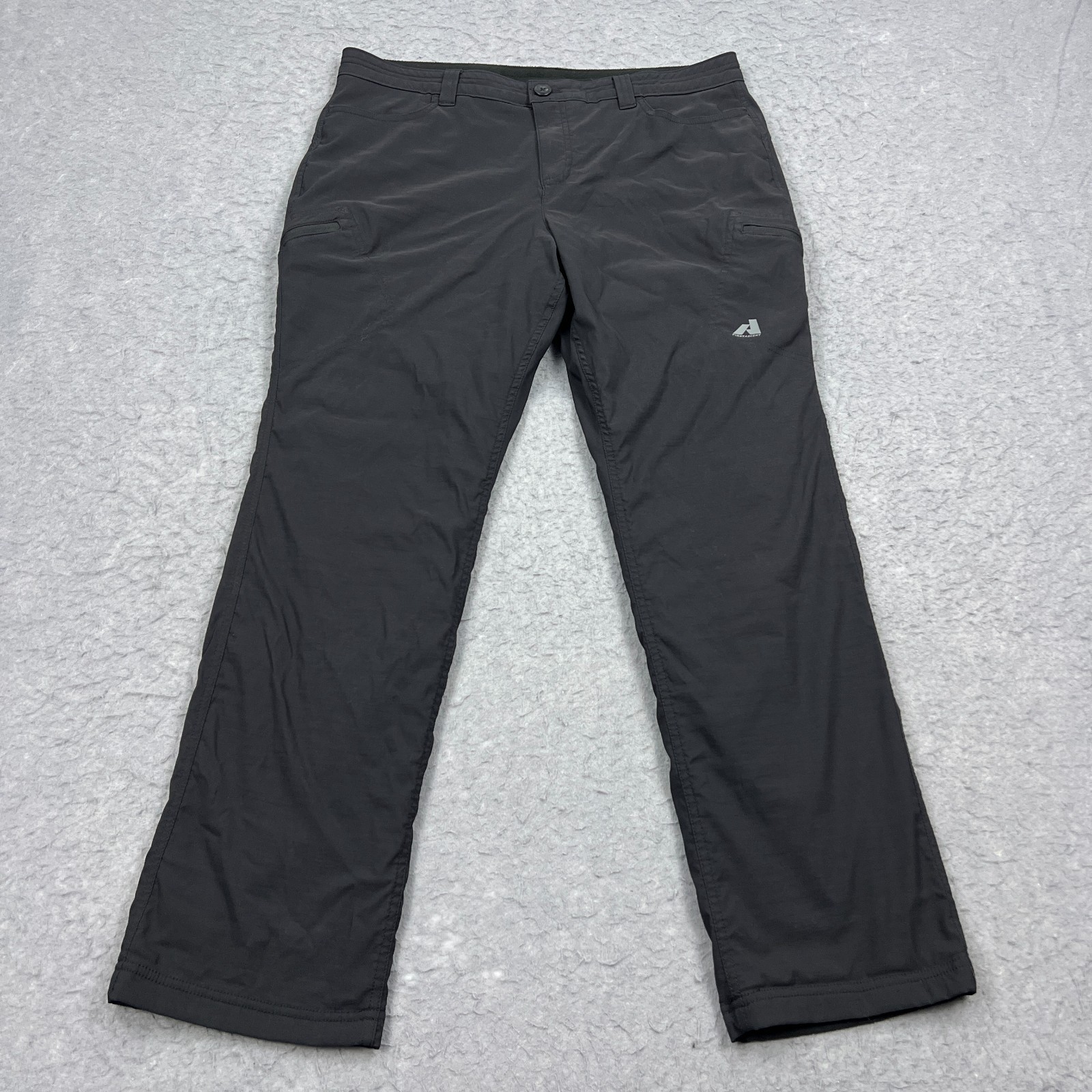 Eddie Bauer Fleece Lined Pants Women's 16 Black Hiking First Ascent Straight Leg