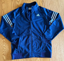 Adidas Classic Track Jacket Three Stripes Youth Sz XL 18/20 Blue Full Zip Logo