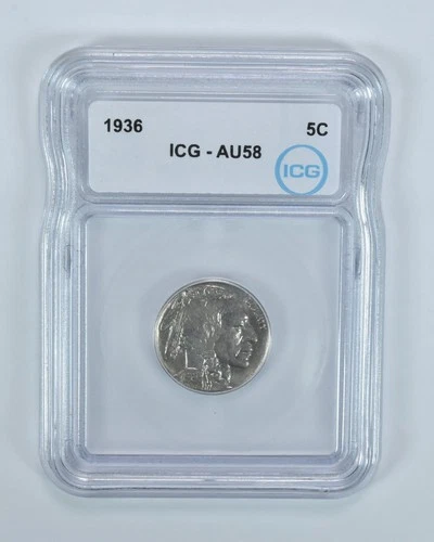 1936 Indian Head Buffalo Nickel AU58 ICG *3816