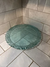 Fire And Light Aqua Moonstone Platter 14" Recycled Art Glass