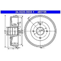 2X Bremstrommel Hinten FüR Nissan Micra K12 1.4 1.5 1.6 02 Bis 10 ATE Neu K9K708