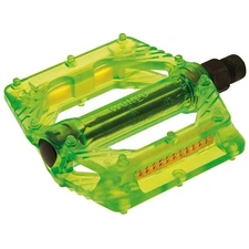 pair of plastic fixed/bmx pedals with big pin 9/16 neon green PED04FV WEL