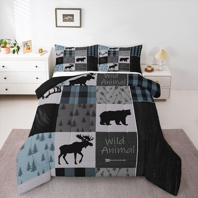 Feelyou Camping And Hunting Themed Bedding Set For Girls Boys Children Wildlife