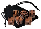 (6) Pearlized Dice Olympic Bronze w/Pouch + Dice Rolling Tray Foldable Mat Felt — photo 2