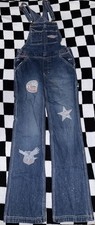 Vintage Tommy Girl Jeans Denim Overalls with Graphic Patches