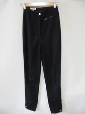 USED 979 HERMES PANTS, BLACK, SIZE 34, WITH SERIE BUTTONS AT THE HEM GOOD