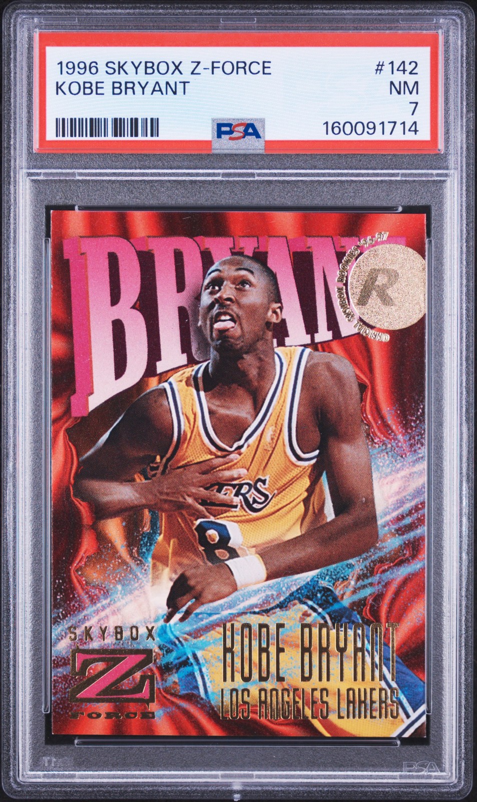 1996 SKYBOX Z-FORCE #142 KOBE BRYANT ROOKIE RC PSA 7
