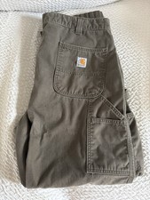Carhartt Work Pants Mens 42 X 32 Relaxed Fit Canvas Brown Utility Rugged Flex