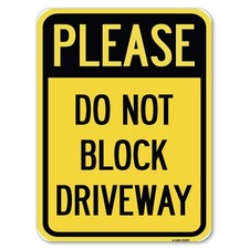 Do Not Block Driveway Sign 18x24 Heavy Duty Aluminum Rustproof Parking USA Made
