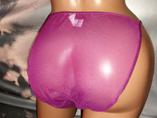 VTG SILKY NYLON TRANSPARENT SHEER 7272 STRING BIKINI HI LEG PANTIES 8 NOS