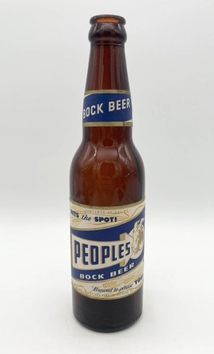 Vintage 50s Peoples Bock Beer Bottle Oshkosh WI Peoples Brewing Co Wisconsin