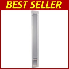 Adjustable Aluminum Pet Patio Door - 5"x7" Flap Size, White