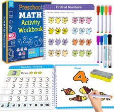 Preschool Learning Activities 60 Reusable Pages, Number Tracing Addition Subtrac