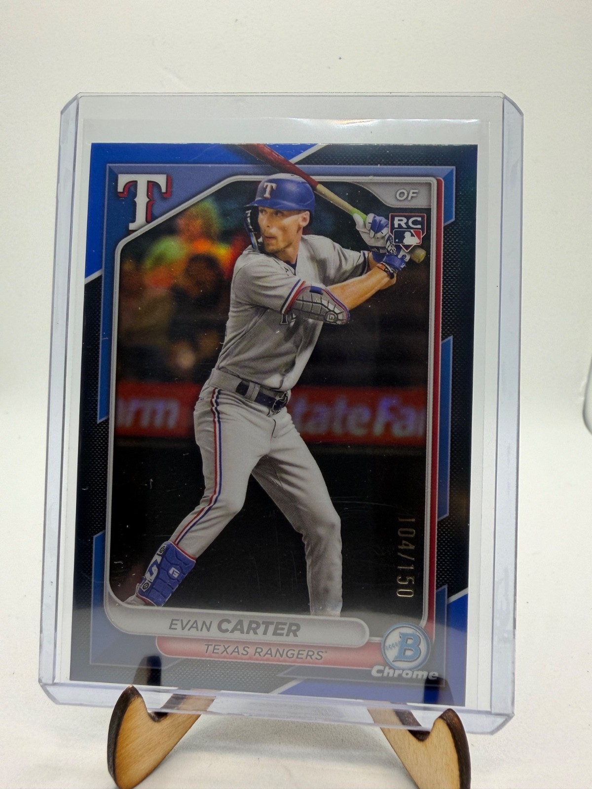 2024 Bowman Chrome - Evan Carter #65 Blue Refractor /150 (RC)
