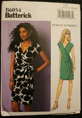 Butterick 6054 Fitted Wrap Dress for Knits Easy To Sew Size 14-22 UNCUT Pattern 