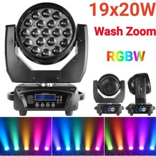 380W LED Zoom Moving Head Stage Light 19x20W RGBW DMX Beam Wash Lighting DJ Bar