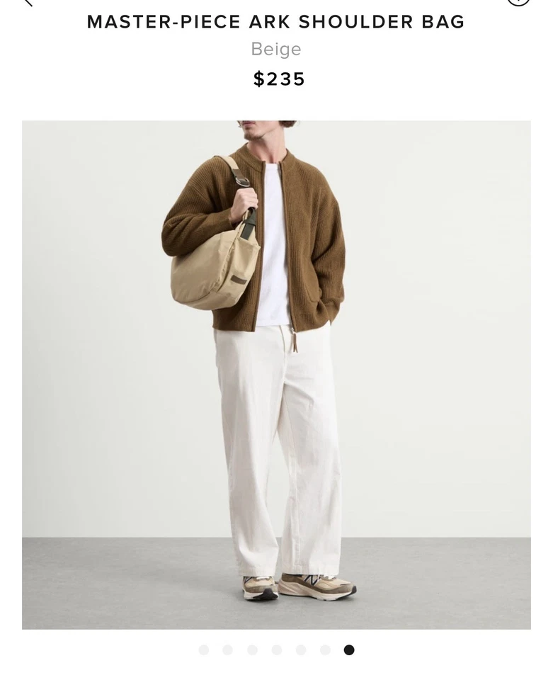 Master Piece Made In Japan Ark Shoulder Bag Beige Waterproof Crossbody Sling - Image 3 of 4