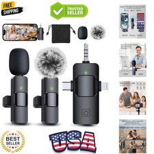 3 in 1 Professional Wireless Lavalier Microphone for iPhone, Android, Camera,...
