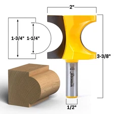 1-1/4" Bead Bullnose Router Bit - 1/2" Shank - Yonico 13119