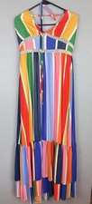 A. CALIN By Flying Tomato Dress Womens Large Multicolor Stripe Halter Maxi