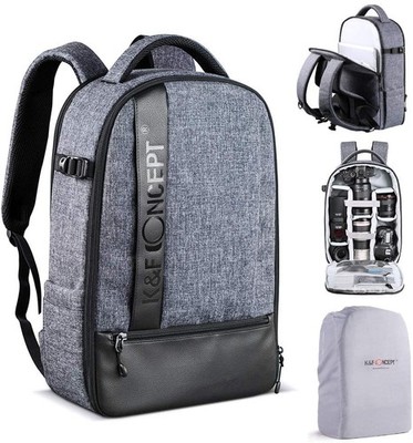 K&F Concept 18L Kamerarucksack für Fotografen Kamerataschen mit Regenschutz NEU