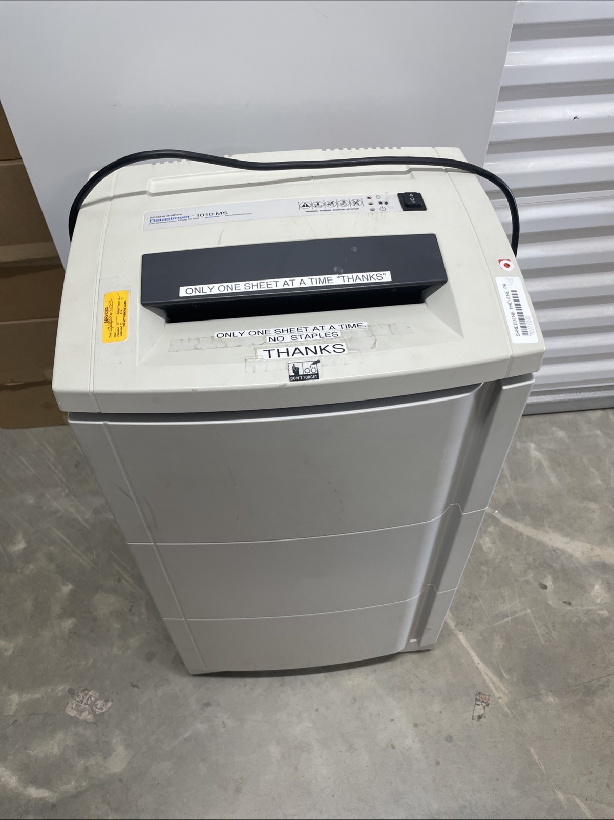 Whitaker Brothers Datastroyer 1215 MS HSM 225.2 High Security Paper Shredder